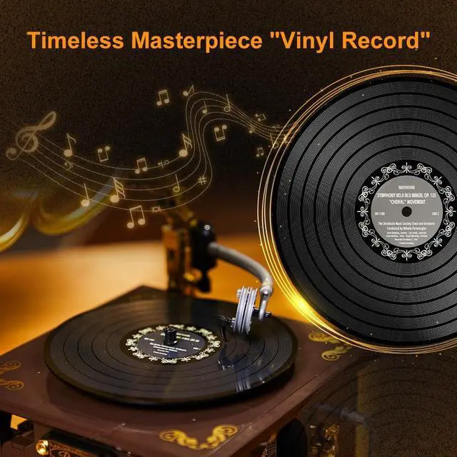 Alt view image 4 of 6 - PANTASY Retro Phonograph Building Set, Gramophone Music Box Building Kit, Vintage Music Player Building-Bricks Set, Gramophone Construction Building Blocks Model Set