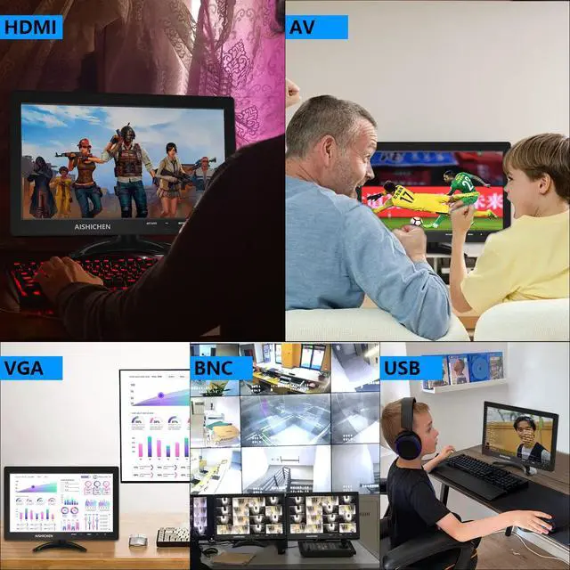 Alt view image 6 of 6 - 10.1 Inch Small Monitor, Raspberry Pi Display Built-in Speakers, Mini Screen1280 x 800, HDMI Monitor 60 Hz, 5ms, IPS Screen Display w/Remote Control, HDMI VGA AV BNC Input(10.1-1280x800P)