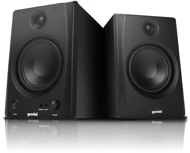 Main image of Gemini 5" Bluetooth Studio Monitors, Pair (SMX-5BT) | 5" active studio monitors, pair - Bluetooth, balanced TRS & RCA inputs - acoustic tuning - wood cabinet