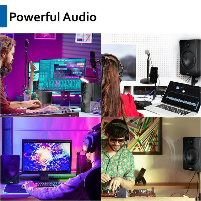 Alt view image 3 of 6 - Gemini 5" Bluetooth Studio Monitors, Pair (SMX-5BT) | 5" active studio monitors, pair - Bluetooth, balanced TRS & RCA inputs - acoustic tuning - wood cabinet