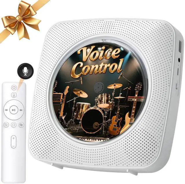 Main image of CD Player Portable Bluetooth: Offline Voice Control CD Players for Home with Remote Voice Control CD Player with Speakers with FM Radio Remote