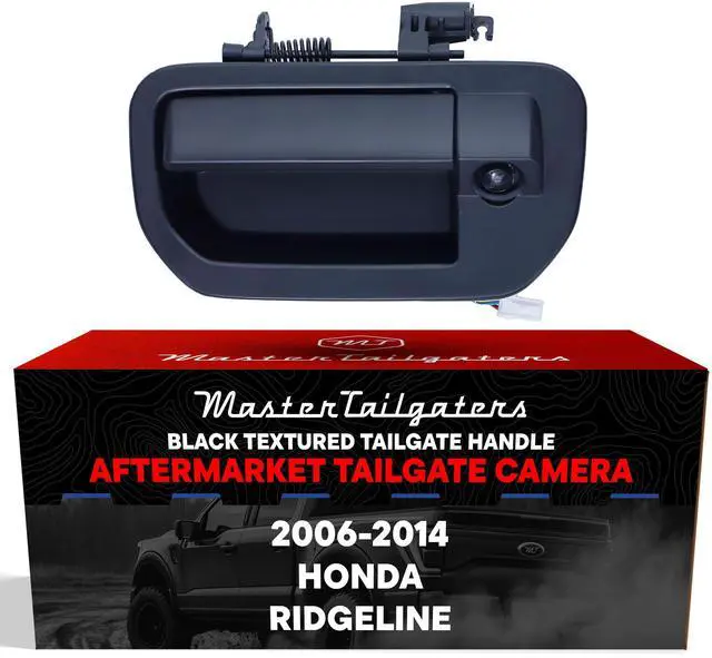 Main image of Black Tailgate Handle with Backup Camera Replacement for Honda Ridgeline (2006-2014) | IP68 Waterproof | Parking Grid Lines Available | Easy to Install