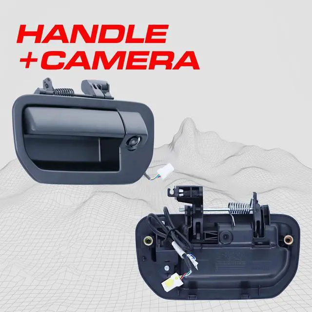 Alt view image 2 of 6 - Black Tailgate Handle with Backup Camera Replacement for Honda Ridgeline (2006-2014) | IP68 Waterproof | Parking Grid Lines Available | Easy to Install
