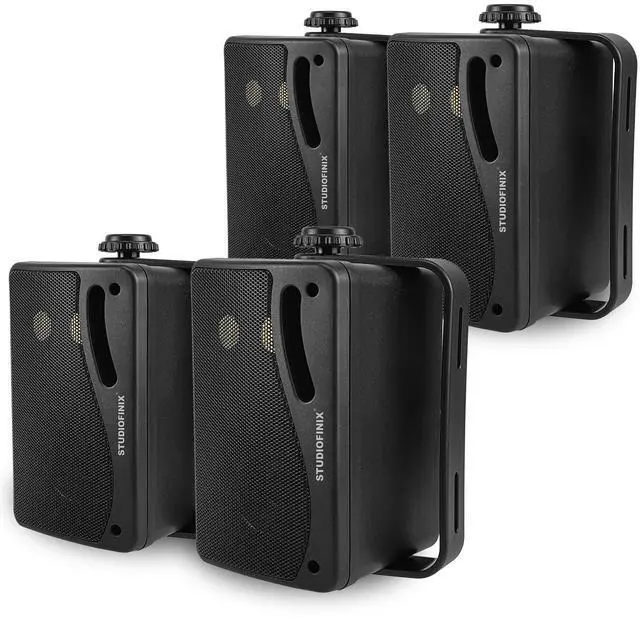 Main image of 3.5'' Passive Outdoor Speakers Wired Waterproof,400W Premium Mountable Wall Mount Speakers with Superior Sound,All-Weather Durability,for Patio Marine Boat Garage Indoor(Black 2 Pairs)
