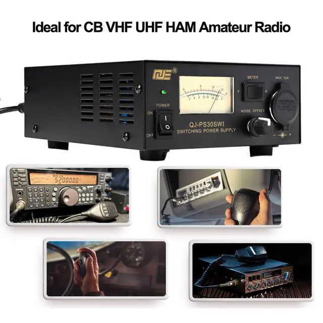 Alt view image 3 of 6 - 13.8V 30A Bench Power Supply, Ham Radio Switching Power Supply, Regulated Analog DC Power Supply with Cigarette Plug Socket for CB VHF UHF HAM Amateur Radio, Noise Offset Control