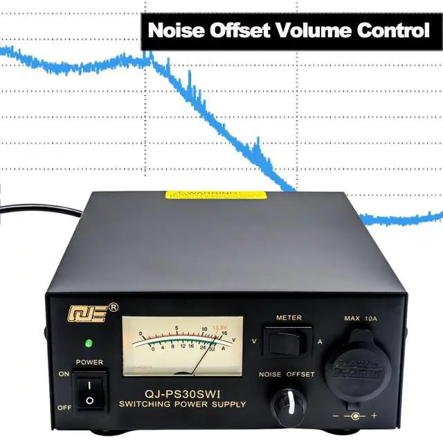 Alt view image 5 of 6 - 13.8V 30A Bench Power Supply, Ham Radio Switching Power Supply, Regulated Analog DC Power Supply with Cigarette Plug Socket for CB VHF UHF HAM Amateur Radio, Noise Offset Control