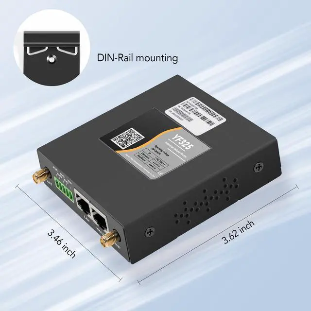 Alt view image 3 of 6 - 4G VPN Router, Industrial 4G LTE Router YF325 WiFi Modem Unlocked with Dual Sim Card Slot, RS232, External Antenna Cellular Modem in North/South America, NOT for Verizon