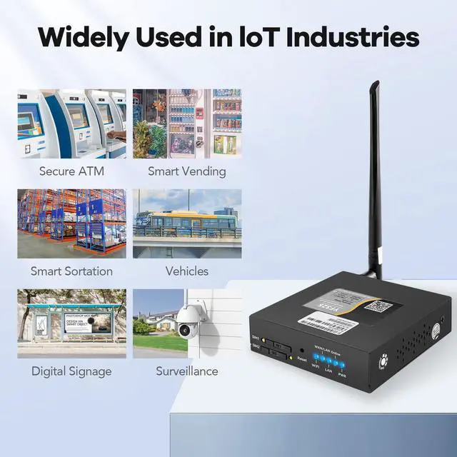 Alt view image 5 of 6 - 4G VPN Router, Industrial 4G LTE Router YF325 WiFi Modem Unlocked with Dual Sim Card Slot, RS232, External Antenna Cellular Modem in North/South America, NOT for Verizon