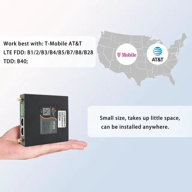 Alt view image 6 of 6 - 4G VPN Router, Industrial 4G LTE Router YF325 WiFi Modem Unlocked with Dual Sim Card Slot, RS232, External Antenna Cellular Modem in North/South America, NOT for Verizon