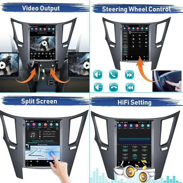 Alt view image 5 of 6 - HiFi Audio 2G+64G Android Car Stereo Radio for Subaru Outback Legacy 2010-2014 Wireless CarPlay Android Auto 9.7" HD Vertical Touchscreen Bluetooth GPS Navigation FM/RDS WiFi SWC Backup Camera