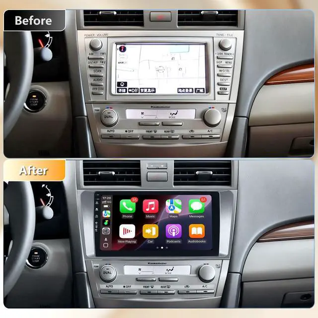 Alt view image 2 of 6 - 5G WiFi(6) Car Radio for Toyota Camry 2006-2011, Android13/Wireless CarPlay/Android Auto/Touch Screen/GPS Navigation/Bluetooth/FM/HD Backup Camera (2Ram+64Rom)