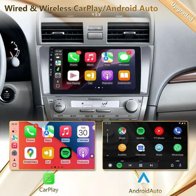 Alt view image 5 of 6 - 5G WiFi(6) Car Radio for Toyota Camry 2006-2011, Android13/Wireless CarPlay/Android Auto/Touch Screen/GPS Navigation/Bluetooth/FM/HD Backup Camera (2Ram+64Rom)