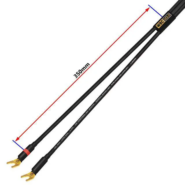 Alt view image 4 of 5 - 30 Foot WBC-GOLD-LOCAP-SPKR-10 AWG - Low-Capacitance - Low-Inductance - High Purity OFC - Audiophile HiFi Speaker Cable Pair with Eminence Gold Spade Plugs