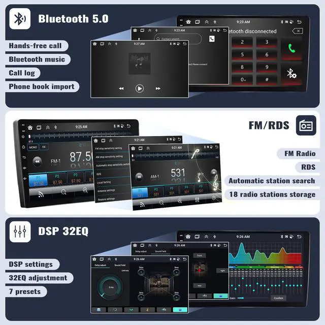 Alt view image 4 of 6 - 4G+64G Android 13 Car Stereo for Lexus ES250 ES300 ES330 2001-2006 9 Inch Touch Screen with CarPlay Android Auto Bluetooth Weather Forecast 59UI GPS Navigation WiFi Network Radio
