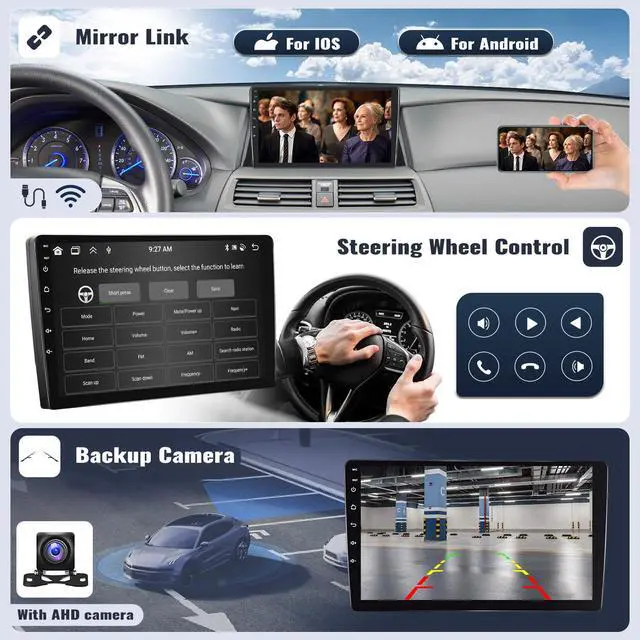 Alt view image 5 of 6 - 4G+64G Android 13 Car Stereo for Lexus ES250 ES300 ES330 2001-2006 9 Inch Touch Screen with CarPlay Android Auto Bluetooth Weather Forecast 59UI GPS Navigation WiFi Network Radio