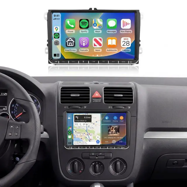Main image of 9-Inch 4G+64G Radio for VW Volkswagen Jetta Golf Passat Tiguan Beetle Radio Car Stereo with Wireless Carplay Android Auto,5.0 Bluetooth 32EQ,1280x720P IPS Touch Screen,FM/RDS GPS WiFi HD Backup Camera