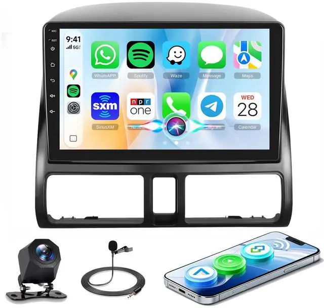 Main image of Car Stereo Car Radio for Honda CRV 2002-2006 Wireless Carplay & Android Auto, 9'' IPS Touchscreen Mirror Link YouTube Video Vi-Link Bluetooth FM/RDS DSP SWC Backup Camera