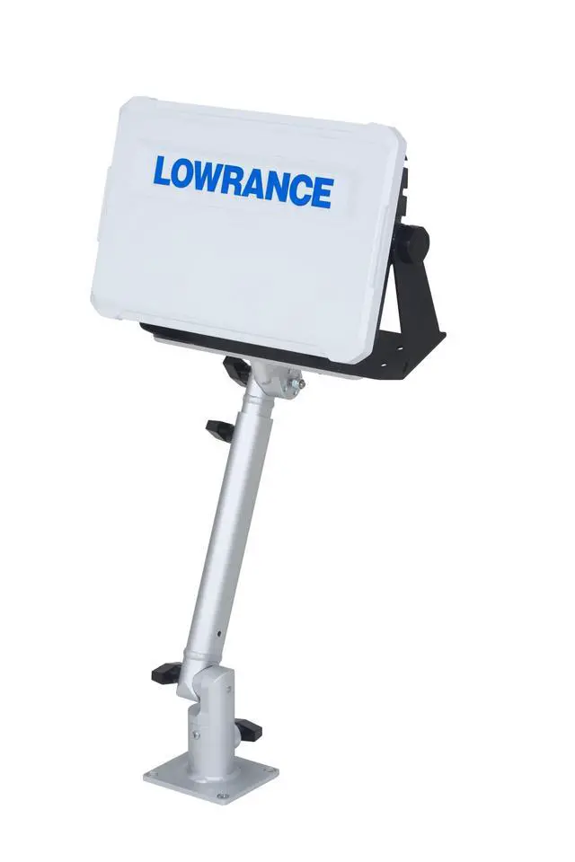 Alt view image 3 of 4 - Marine Electronic Mount, Fish Finder Bracket, Anodized Aluminum 350 Degree Swivel Monitor Mount with Adjustable Height, Easy Install, Mounting Plate Fits Most Monitors