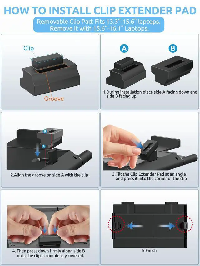 Alt view image 4 of 4 - Dual Laptop Screen Extender, One Cable 14" 1080P IPS Wireless & Wired Laptop Screen, Plug & Play, Portable Triple Monitor for 13.3-16.1" Laptops, Support MacBook M1-M3 Series & Windows(No Speakers)
