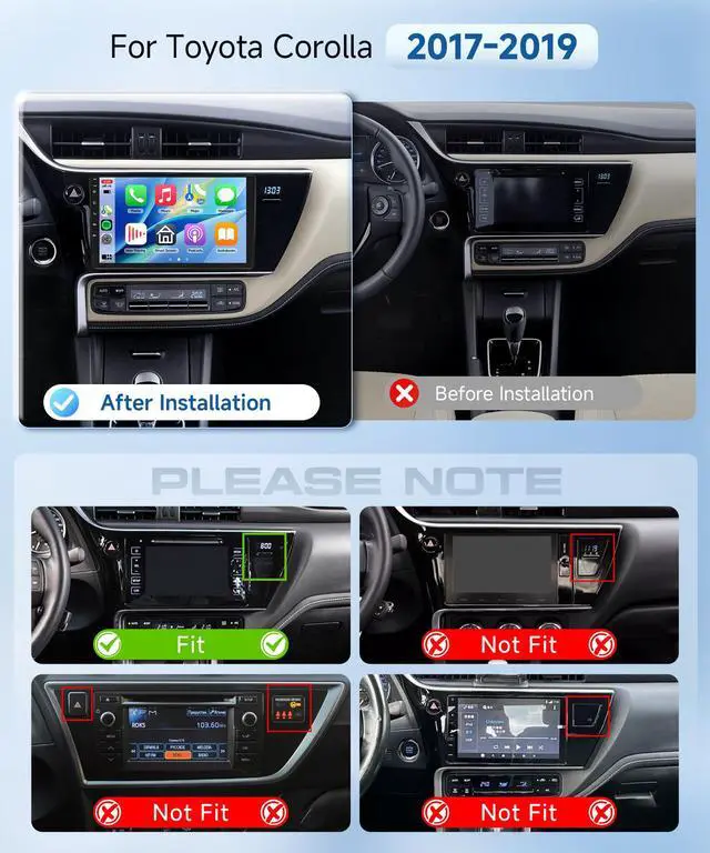 Alt view image 2 of 4 - 5/6GhzWiFi Radio for Toyota Corolla 2017 2018 2019,Snapdragon 8Core 4G+64G Car Stereo with 5.1Bluetooth,Wireless Carplay,DSP HiRes,Android Auto 9inch 1280x720 IPS Touch Screen,Backup Camera,GPS,FM/RDS