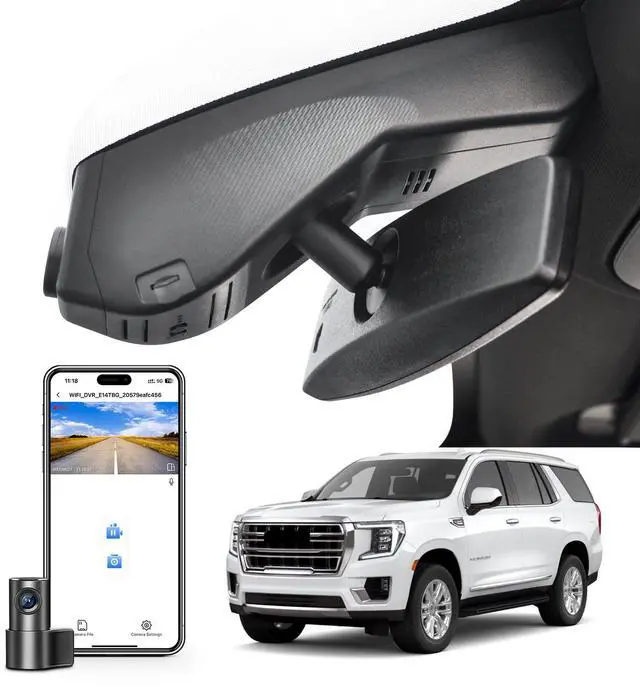 Main image of Front 4K & Rear 1080P Dash Cam Custom fit for GMC Yukon, Yukon XL 2021-2022 (Model B), SLE SLT AT4 Denali, Integrated OEM Look, UHD 2160P Video, G-Sensor, Loop Recording, 128GB Card