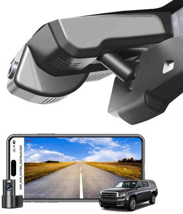Main image of Front 4K & Rear 1080P Dash Cam Custom fit for GMC Yukon, Yukon XL 2015 2016 2017 2018 2019 2020(Model D), Model D & Model C Have Same Models Years but Vehicle Sensor Cover are Different