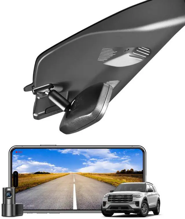 Main image of Front 4K & Rear 1080p Dash Cam for Ford Explorer U625 2025 2026, Base XLT ST_Line Limited Timberline Platinum King Ran(Model D), UHD 2160P Video, WiFi & App, GPS, 128GB Card
