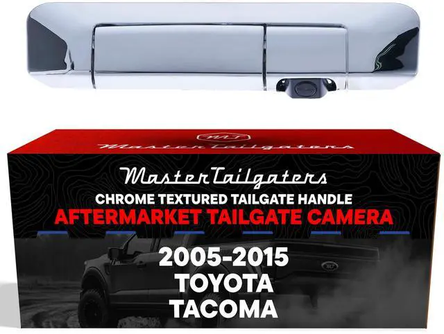 Main image of Chrome Tailgate Handle with Backup Camera Replacement for Toyota Tacoma (2005-2015) | IP68 Waterproof | Parking Grid Lines Available | Easy to Install
