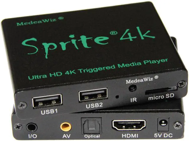 Main image of ® DV-S4 Sprite® Looping 4K Media Player Seamless Audio Video Auto Repeater 2160p 60Hz HDMI, NTSC and PAL Outputs Trigger Input and Serial Control