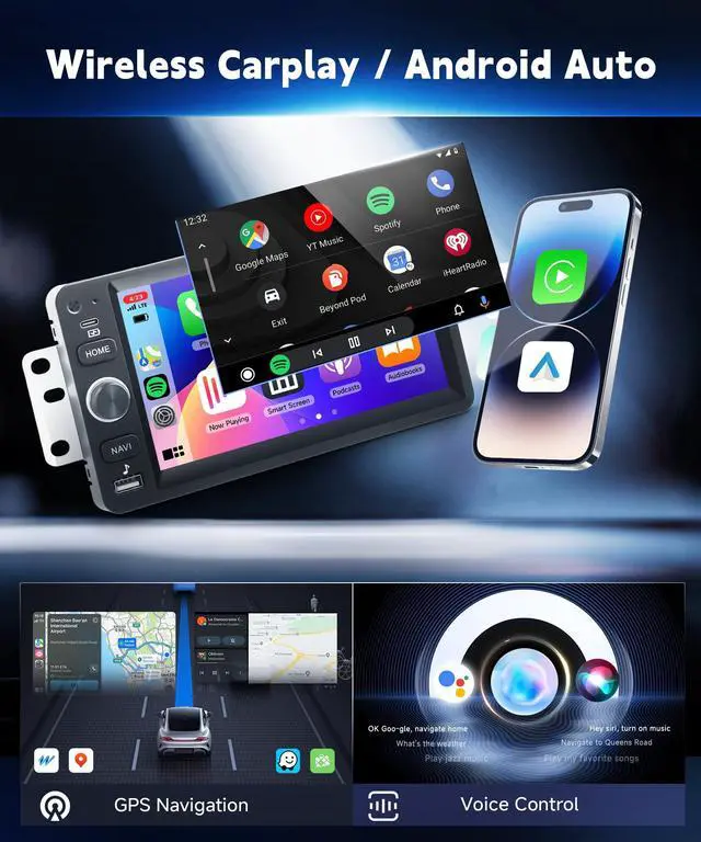 Alt view image 3 of 4 - 4+64G 7 Android Car Stereo for Chevrolet Chevy Silverado Impala Tahoe GMC Sierra Yukon Hummer, Plug&Play Wireless CarPlay Android Auto DSP 32EQ,IPS Touchscreen,GPS,Backup Camera
