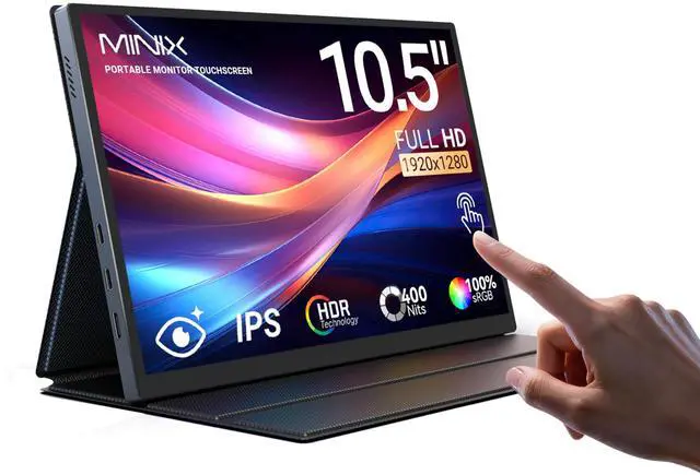 Main image of SF10T Portable Monitor 10.5 inch Touchscreen Laptop Monitor IPS 178° Wide-Viewing/Built-in Dual Speakers Low Blue-Light/HDR Eye Care External Screen w/Smart Cover for Mac PC Xbox PS4/5 Switch