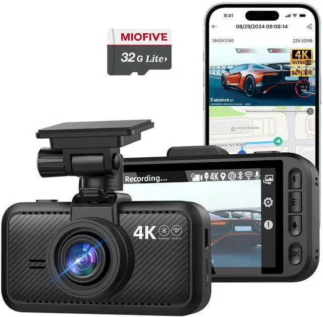 Main image of S1 4K Dash Cam Front - 2160P UHD Dash Camera for Cars, Built-in Wi-Fi, GPS, Bluetooth, 3" IPS Screen, HDR Super Night Vision, 24H Parking Mode, Support Max 512GB, Free 32GB Memory Card