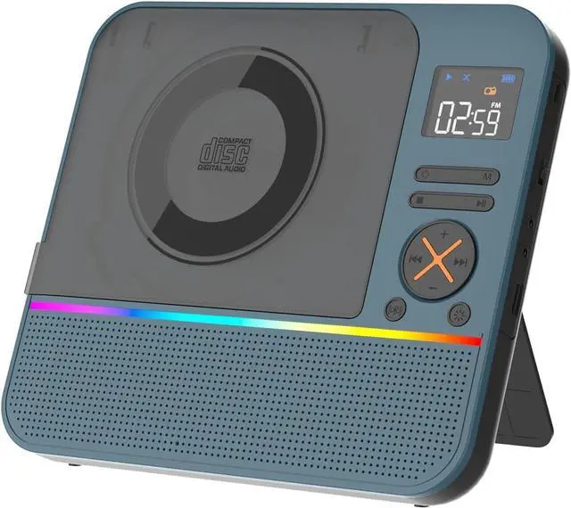 Main image of CD Player Portable, HiFi Stereo Portable CD Player with Bluetooth, Desktop Player Bluetooth for Home with Remote Control, RGB Light, Supports USB/AUX/Sleep Timer