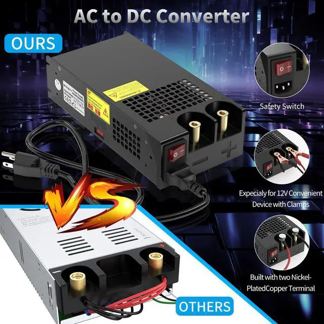Alt view image 2 of 4 - AC to DC Converter 800W 66.7A, 12V Power Supply 110V AC to 12V DC Converter Adapter Switch Transformer for RV, Radio/Car Stereos, LED Strip, Travel, Computer Project, 3D Printer