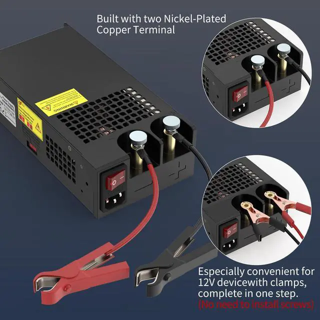 Alt view image 4 of 4 - AC to DC Converter 800W 66.7A, 12V Power Supply 110V AC to 12V DC Converter Adapter Switch Transformer for RV, Radio/Car Stereos, LED Strip, Travel, Computer Project, 3D Printer