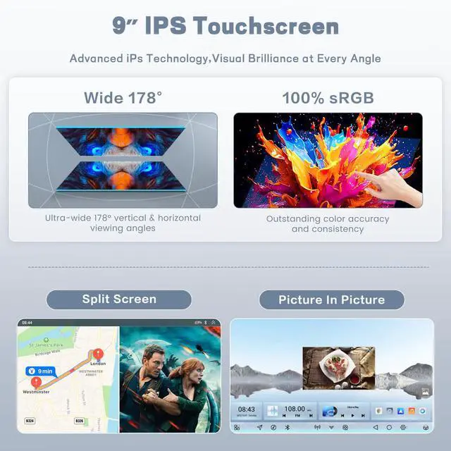 Alt view image 3 of 6 - Qualcomn Chipset 8 Core 4+64GB Android 15 Car Stereo for Hyundai Accent Verna Solaris 2010-2016, 9 Inch Touch Screen Carplay Android Auto Radio DSP Hi-Res+AHD Backup Camera Voice Assistant