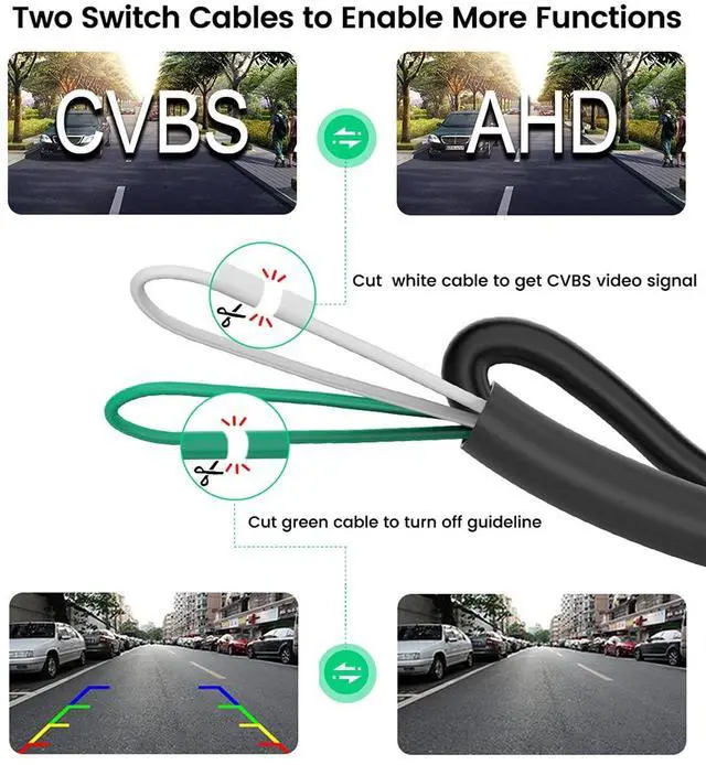 Alt view image 5 of 6 - AHD 1080P Backup Camera, Car Reverse Camera for Audi A4L A5 A3 Q3 Q5 RS6 for VW Passat Tiguan Jetta Touareg Skoda, ONLY Work with Monitor Radio Head Unit Supporting AHD 1080P Video Signal