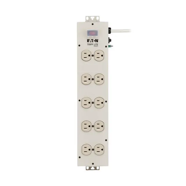 Alt view image 6 of 6 - Eaton Series 10 Outlet Heavy Duty Power Strip, Metal, Under Desk & Wall Mount Option, 15ft Extension Cord, On/Off Switch Cover, Industrial Garage Shop Work Bench, White (TLM1015NC)
