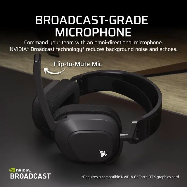 Alt view image 6 of 6 - HS80 MAX Wireless Xbox Gaming Headset with Bluetooth Dolby Atmos Broadcast Quality Microphone iCUE Compatible Xbox, PC, Mac, Mobile Steel Gray