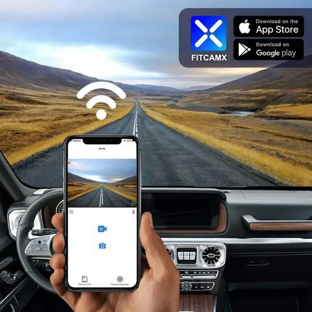 Alt view image 5 of 6 - 4K Dash Cam Suitable for Mercedes-Benz G-Class 2019-2024 G550 (HD2-6166, with 10 Vents) W463, OEM Look, UHD 2160P Video, Loop Recording, Built-in WiFi & APP, G-Sensor, Plug & Play, 64GB Card