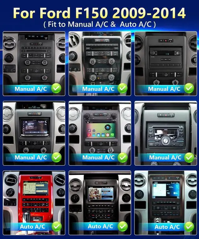 Alt view image 2 of 6 - for Ford F150 2009 to 2012 Car Radio, 10.2 Inch Touch Screen Stereo for F150, 8-Core 4+64G Carplay Android Auto SWC Back Camera BT WiFi FM RDS DSP GPS Voice Control, Support Manual & Auto