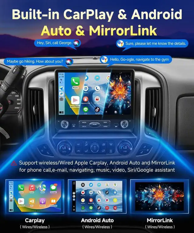 Alt view image 3 of 6 - for Ford F150 2009 to 2012 Car Radio, 10.2 Inch Touch Screen Stereo for F150, 8-Core 4+64G Carplay Android Auto SWC Back Camera BT WiFi FM RDS DSP GPS Voice Control, Support Manual & Auto