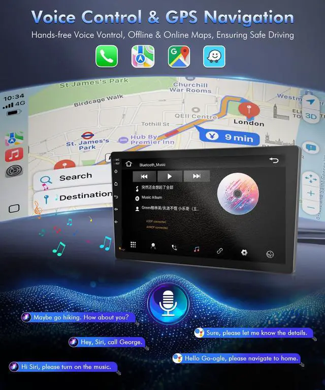 Alt view image 4 of 6 - 4 + 64GB Stereo Radio for Ford F150 2009 to 2014, Car Radio with Wireless CarPlay/Android Auto for F-150 Manual A/C, IPS Touchscreen Car Radio Player Supports DPS/Backup Camera/FM/SWC