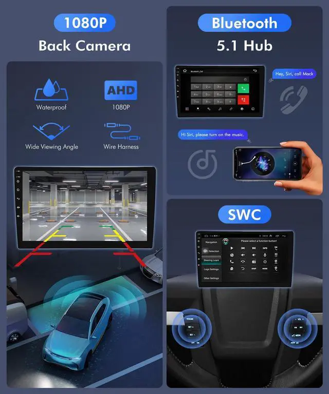 Alt view image 5 of 6 - 4 + 64GB Stereo Radio for Ford F150 2009 to 2014, Car Radio with Wireless CarPlay/Android Auto for F-150 Manual A/C, IPS Touchscreen Car Radio Player Supports DPS/Backup Camera/FM/SWC