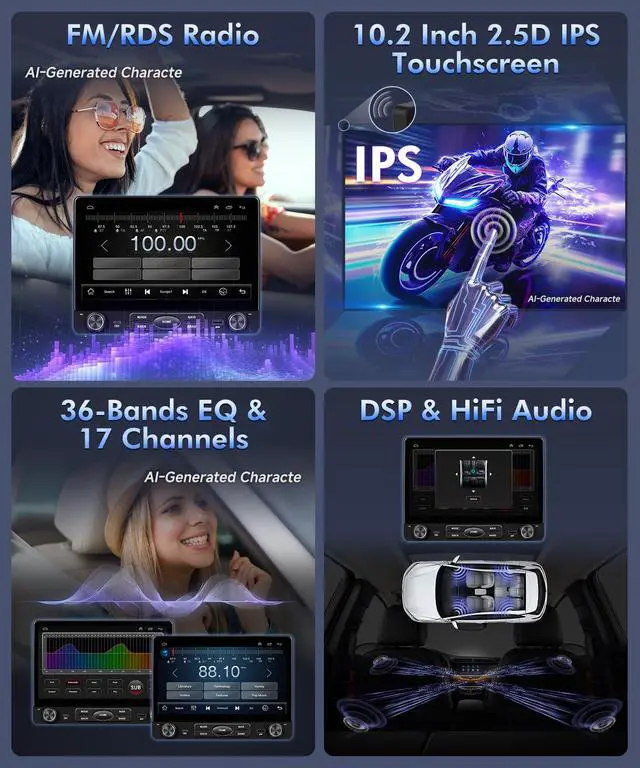 Alt view image 6 of 6 - 4 + 64GB Stereo Radio for Ford F150 2009 to 2014, Car Radio with Wireless CarPlay/Android Auto for F-150 Manual A/C, IPS Touchscreen Car Radio Player Supports DPS/Backup Camera/FM/SWC