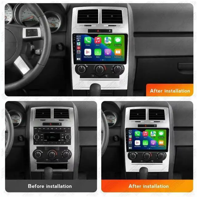 Alt view image 2 of 6 - 5GWiFi Upgrade Stereo Radio for Dodge Charger 2008 2009 2010 - 8-Core Wireless Car-Play Android Auto GPS Navigation - 2GB RAM 32GB ROM 9 Inch Touch Screen Blue-Tooth RDS FM DSP SWC Camera | 9 Inch 8-C
