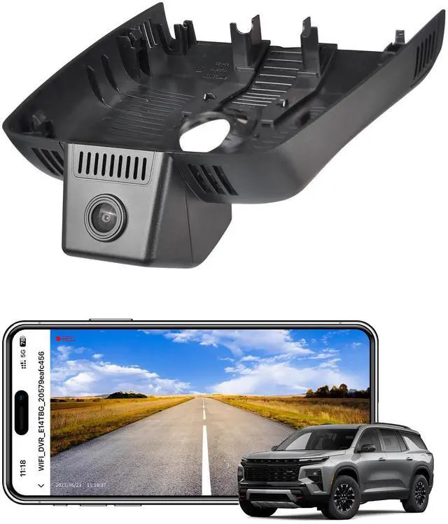 Main image of 4K Dash Cam Custom fit for Chevy 3rd Gen Traverse 2024-2026 (Model C), L LS Cloth LT Leather RS Premier Country, Free App & WiFi, GPS, 64GB Card