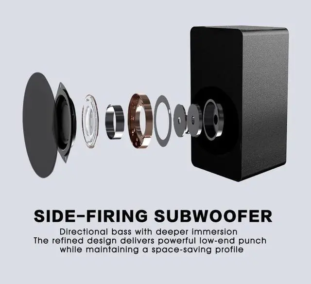 Alt view image 5 of 6 - 2.1 CH Sound Bar with Subwoofer, 31" Soundbar for Smart TV with HDMI, Optical, AUX, Bluetooth, USB - Surround Sound System