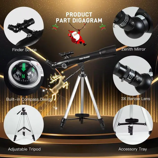 Alt view image 4 of 6 - Telescopes for Adults High Powered, 700x90mm AZ Astronomical Professional Refractor Telescope for Beginners Astronomy with Advanced Eyepieces, Cool Astronomy for Christmas, Black