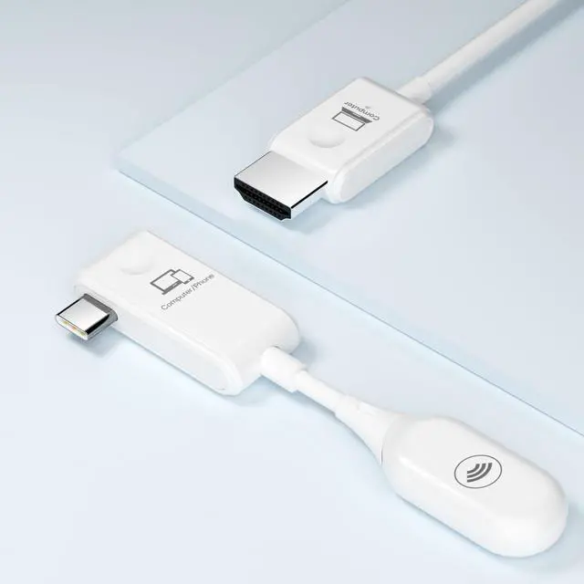 Main image of Wireless USB C to HD Display Adapter Screen Mirror Cast Extend for iPhone 15 16 17 & USB C Equiped Phone Laptop HD Transmitter and Receiver | No Setup Real Plug n Play